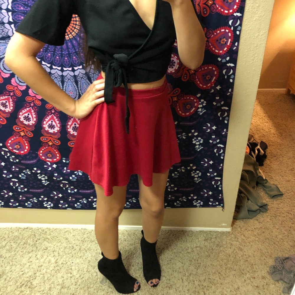 Bright Red Circle Skirt